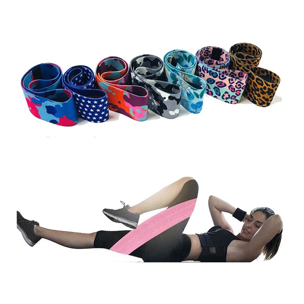 2021 new design Yoga Gym Exercise fitness Polyester cotton latex silk Multi-Elasticity squat Non Slip Hip Circle Resistance Band