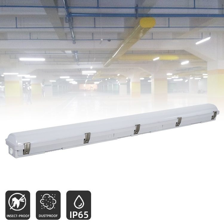 Long Life Hot Sale Surface Mounted IP65 Waterproof Batten Light 40watt 60watt 4ft Led Tri Proof Light