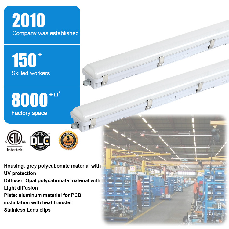 Ceiling Linear Led Light Fixture Ip65 Waterproof Tri-Proof Light 4ft 40w 60w Led Batten Light