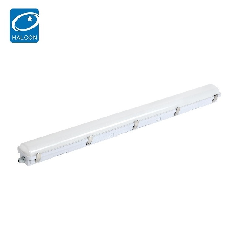 Warehouse IP65 Waterproof Triproof LED Light Fitting Fixtures Parking 4ft 40w 60w Steel Sheet Vapor Lamp