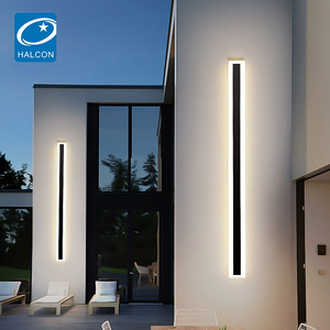 Modern Outdoor Exterior Linear Strip Wall Light Ip65 Waterproof 3000k Warm White Garden Sconce Long Led Wall Lamps