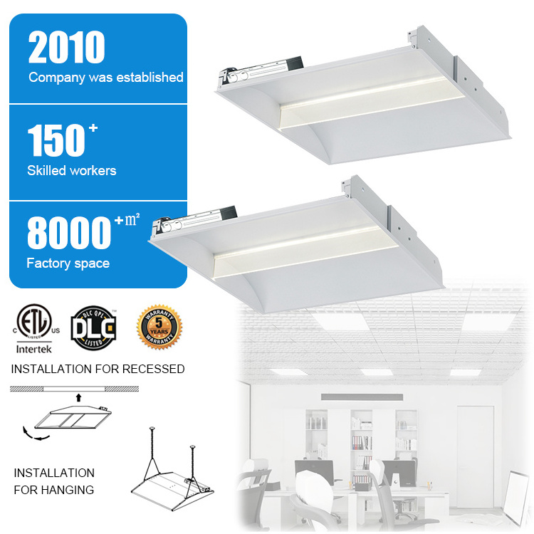 ETL Certification Hospital Library Lighting Recessed 27w 36w 42w 50w Led 2x4 Retrofit Kit Troffer Light