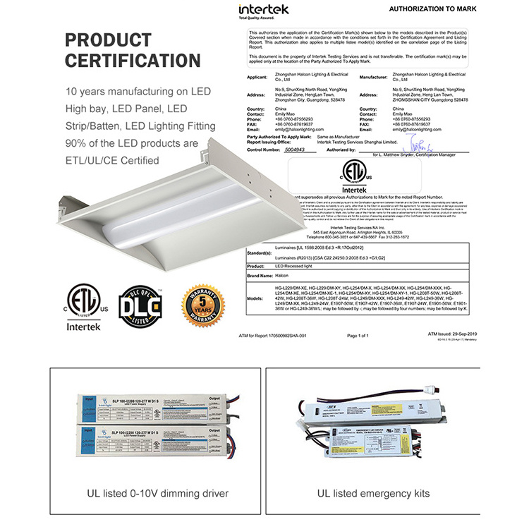 Commercial & Industrial Lighting Hospital Dimmable Lighting 2x2 2x4 24w 36w 42w 50w Recessed Mounted Led Troffer