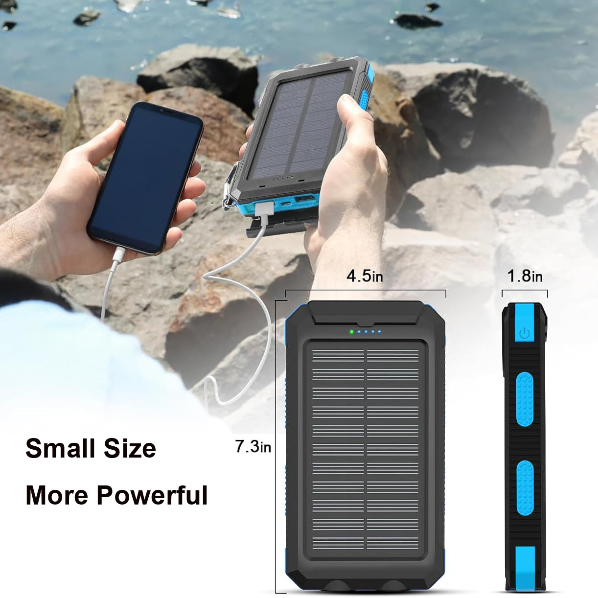 4 in 1 20000 solar energy power bank waterproof solar power bank usb charger 20000mah battery for cell phone smart tablet