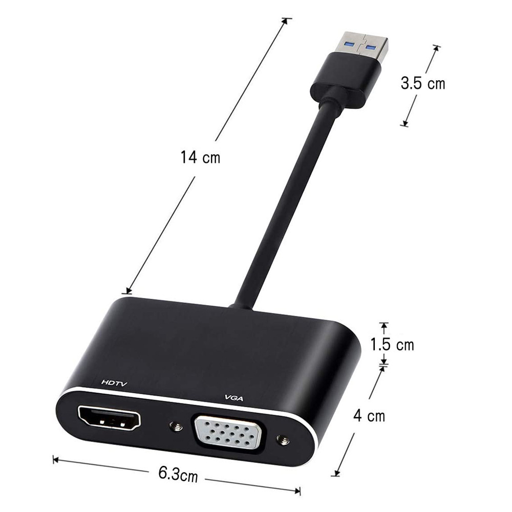 USB3.0 to HDMI VGA two-in-one Type c hub PD charge type c to HDMI adapter for docking station usb c to dual hdmi adapter