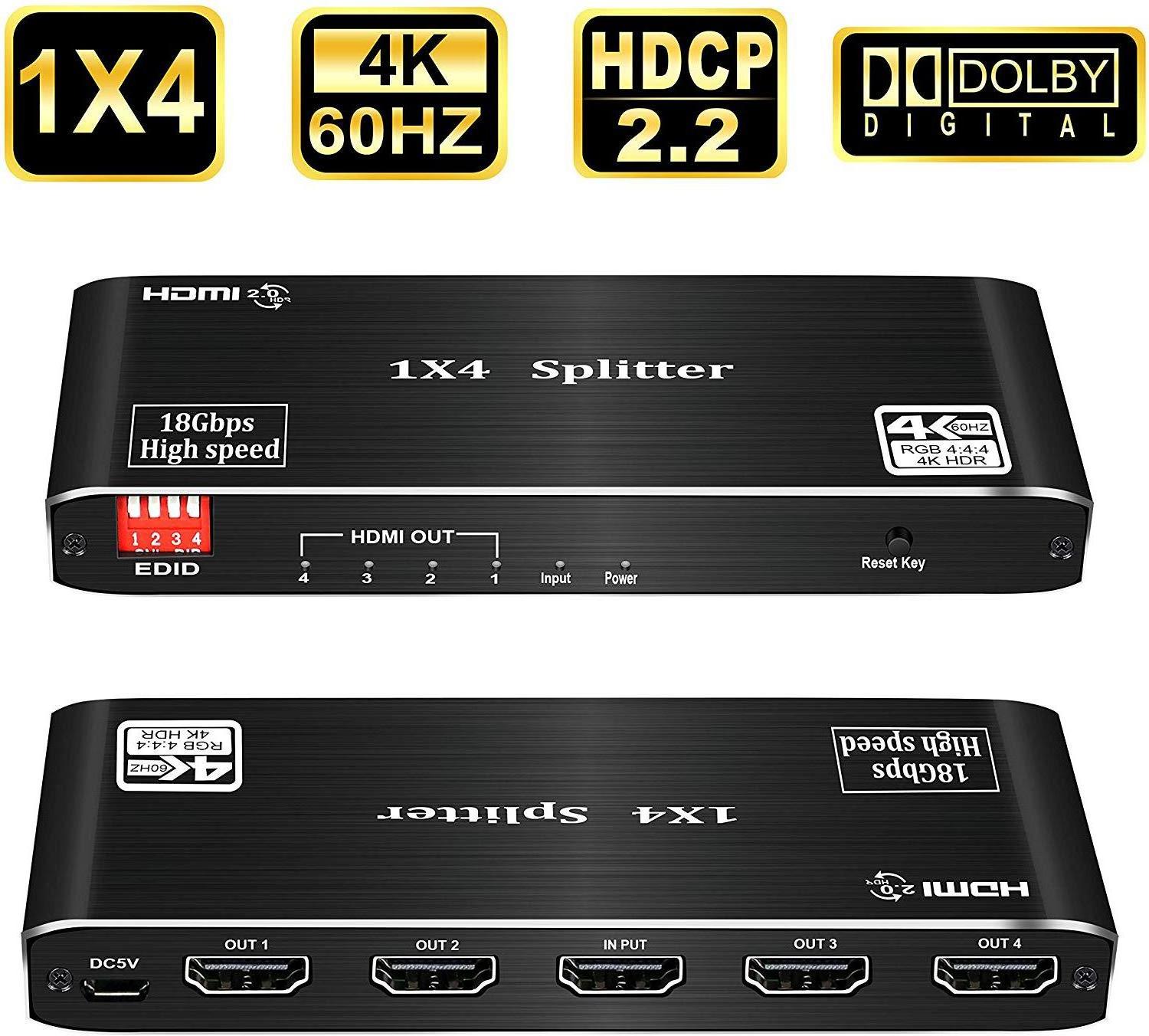 HDMI Switch 2.0 4K 60HZ HDR HDMI Splitter Switch 4 In 1 Out HDMI Switcher Audio Extractor Control For PS3 PS4 HDTV