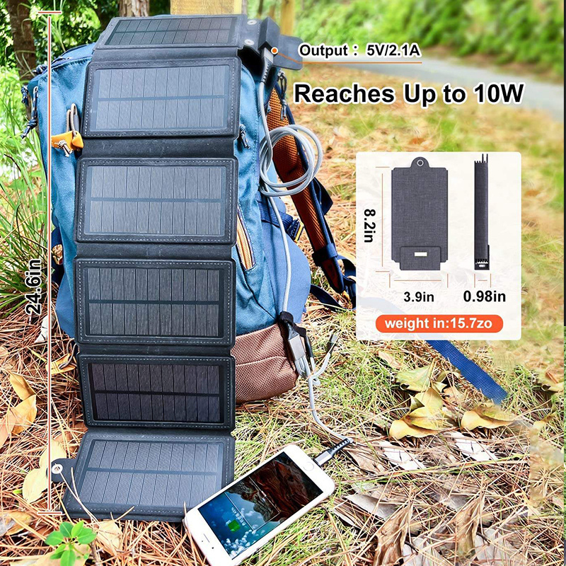 10W Portable Solar ETFE 5V USB Small Power Emergency Panels  Board Chargers for mobile phones