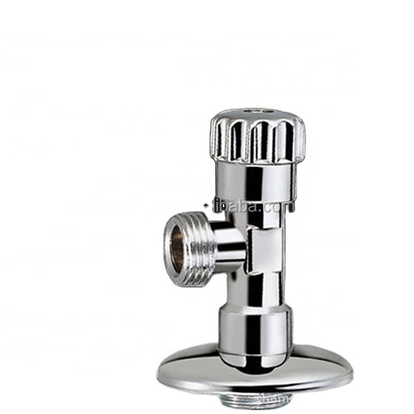 Chrome Plated Brass Angle Stop Valve( Zinc Handle, with short nut 3/8