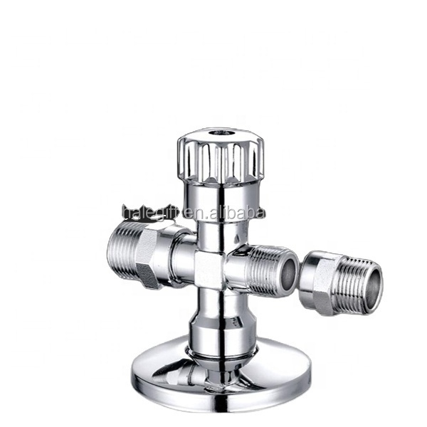 Chrome Plated Brass Angle Stop Valve( Zinc Handle, with short nut 3/8