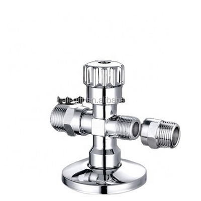 Chrome Plated Brass Angle Stop Valve( Zinc Handle, with short nut 3/8"*10mm)