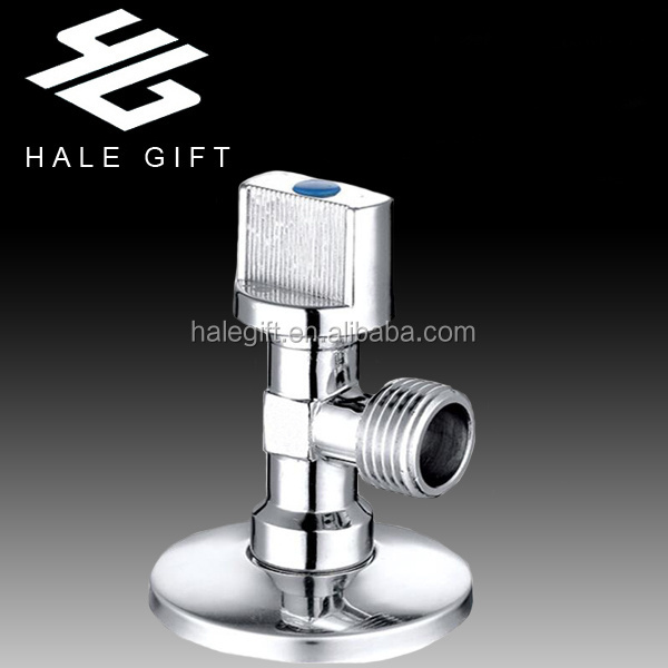 Chrome Plated Brass Angle Stop Valve( Zinc Handle, with short nut 3/8