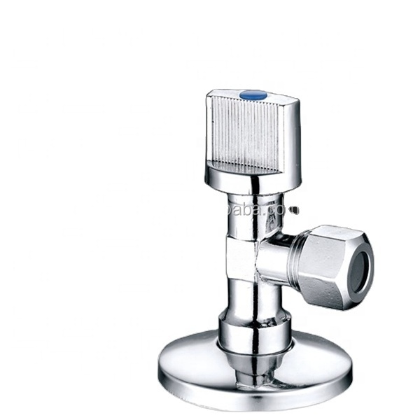 Chrome Plated Brass Angle Stop Valve( Zinc Handle, with short nut 3/8