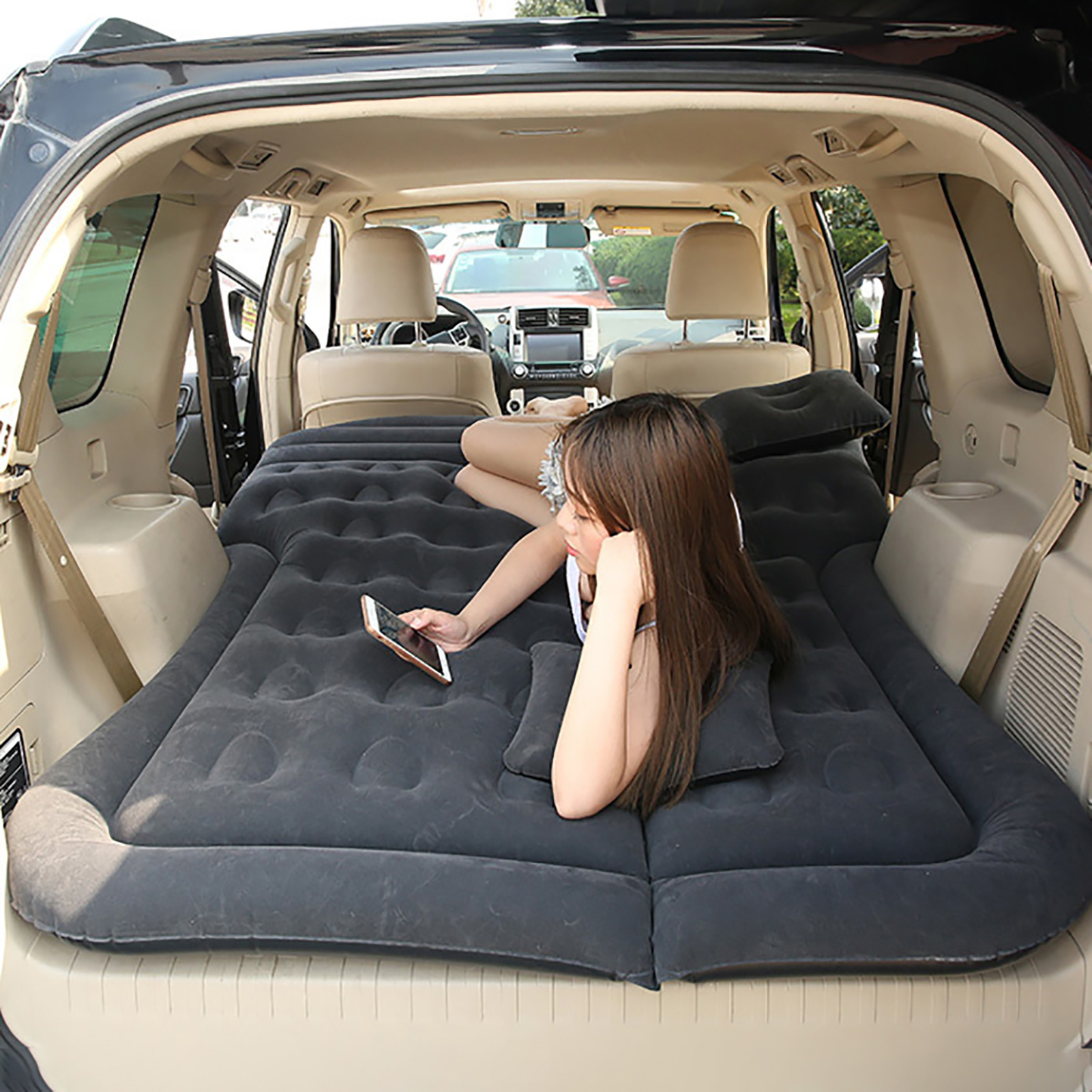 Car Travel Inflatable Bed 180x130cm Auto Rear Seat Trunk Universal Mattress Air Bed Supplies For Travel Camping Family Outing