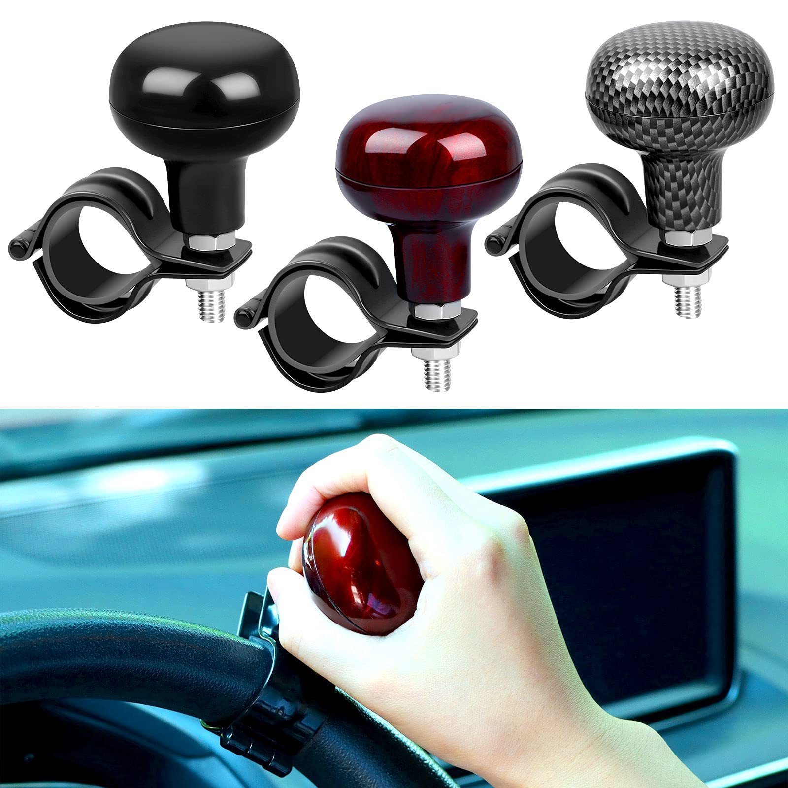 Car Steering Wheel Booster Ball Portable Spinner Lawn Mower Turn Knob