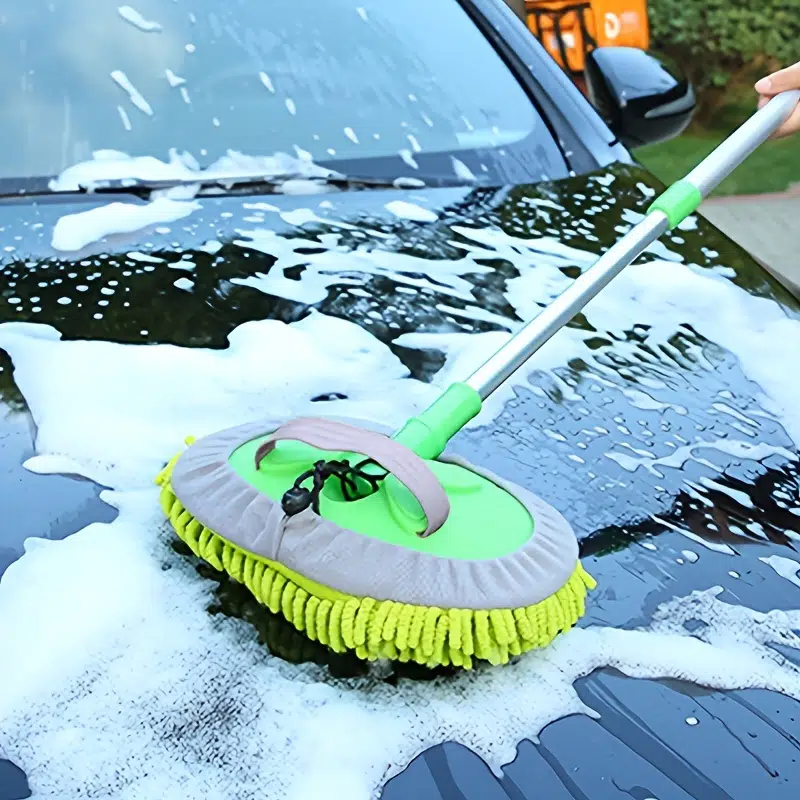 Microfiber Car Wash Brush Mop Kit, Mitt Sponge With Long Handle Car Cleaning Supplies Kit Duster Washing Car Tools