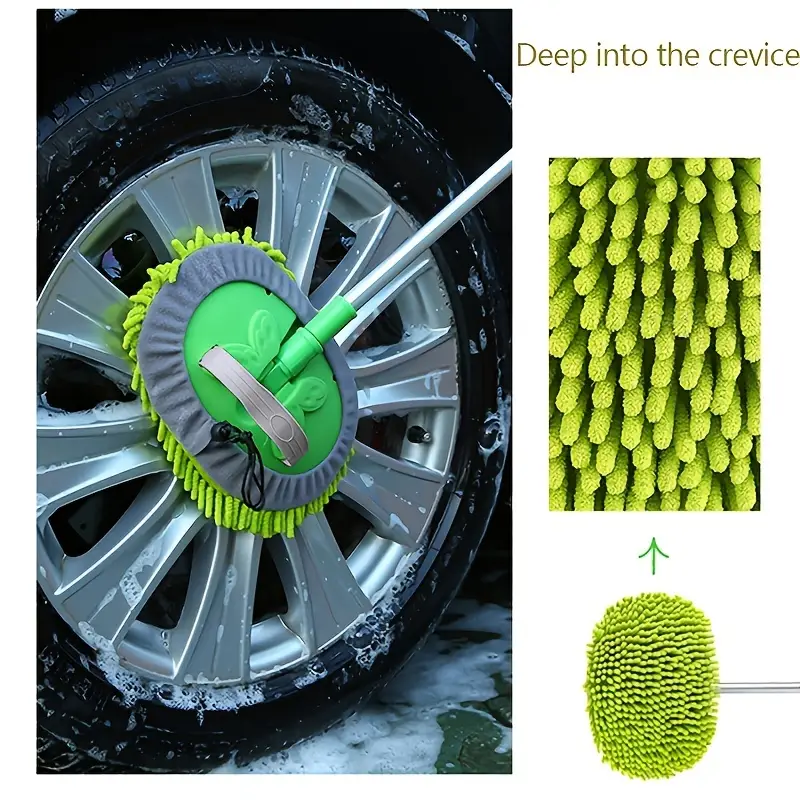 Microfiber Car Wash Brush Mop Kit, Mitt Sponge With Long Handle Car Cleaning Supplies Kit Duster Washing Car Tools