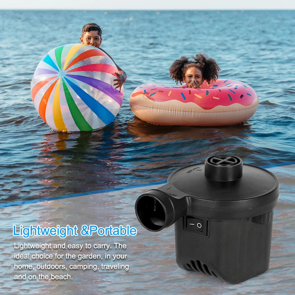 Electric Air Pump Potable Inflatable Pump Compressor For Mattress Swimming Pool Fast Air Filling Inflator Blower 3 Nozzles