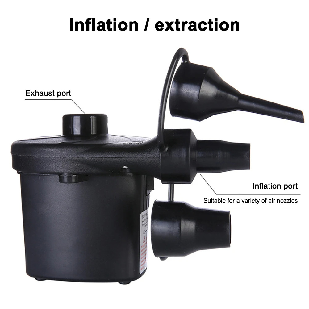 Electric Air Pump Potable Inflatable Pump Compressor For Mattress Swimming Pool Fast Air Filling Inflator Blower 3 Nozzles