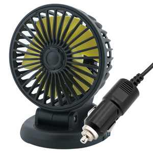 12V Portable Auto Cooling Fan 360 Degree Rotatable Vehicle Fan with Cigarette Lighter Plug for Car Dashboard Truck SUV