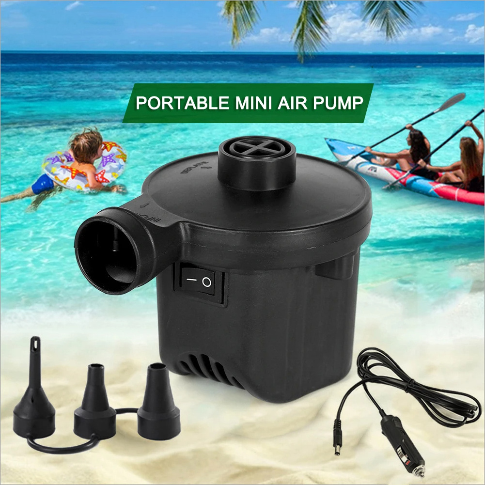 Electric Air Pump Potable Inflatable Pump Compressor For Mattress Swimming Pool Fast Air Filling Inflator Blower 3 Nozzles