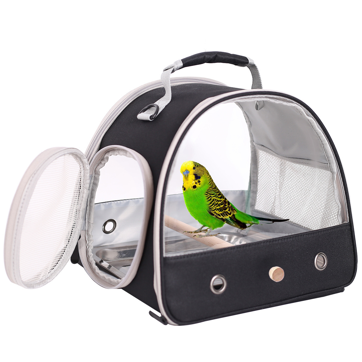 Manufacture Direct Pet Carrier Backpack Parrot Transparent Breathable Lightweight Bird Carrier with Stand