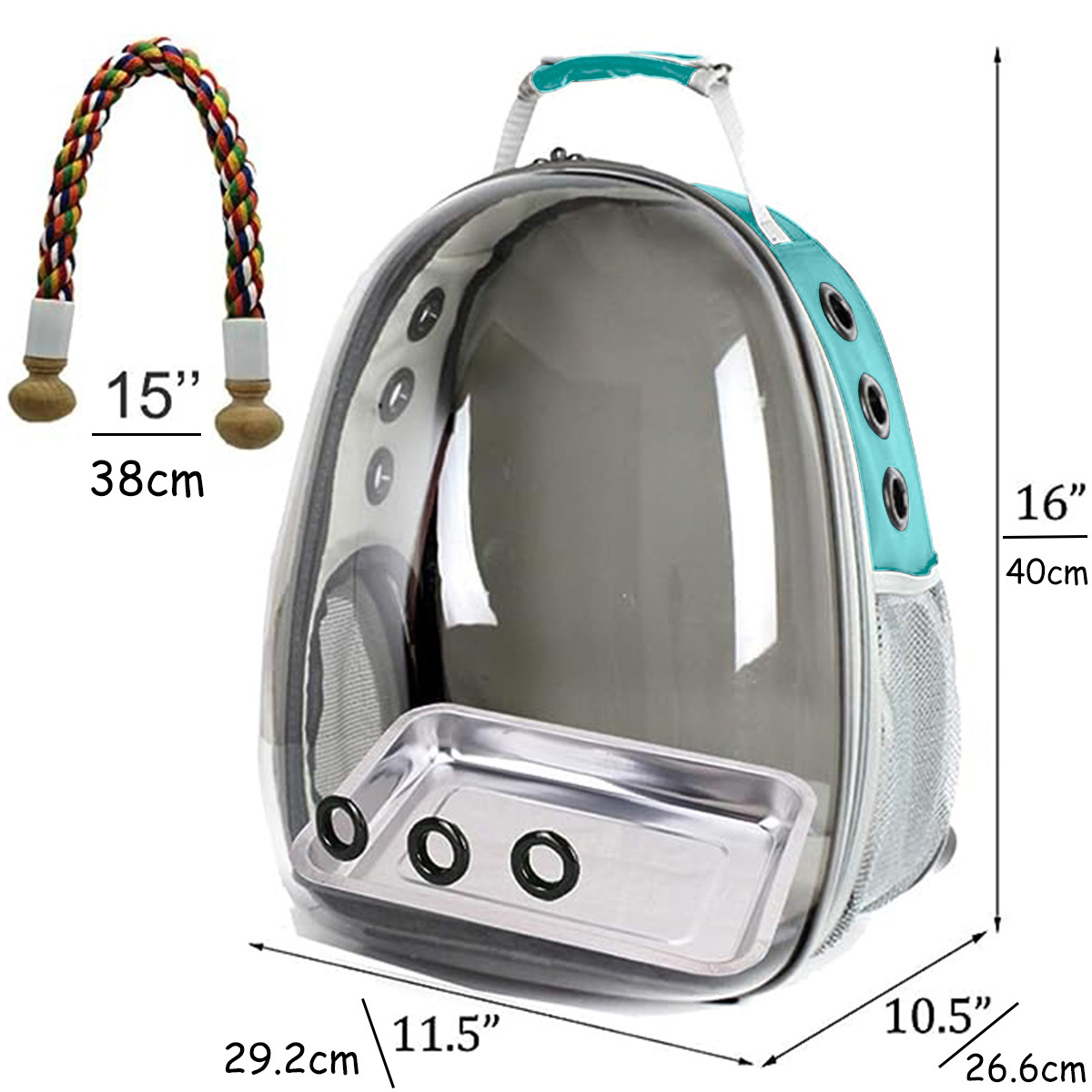 Wholesale New Products Pet Bird Carrier Parrots Backpack for Travelling Hiking With Stainless Steel Tray and Standing Perch