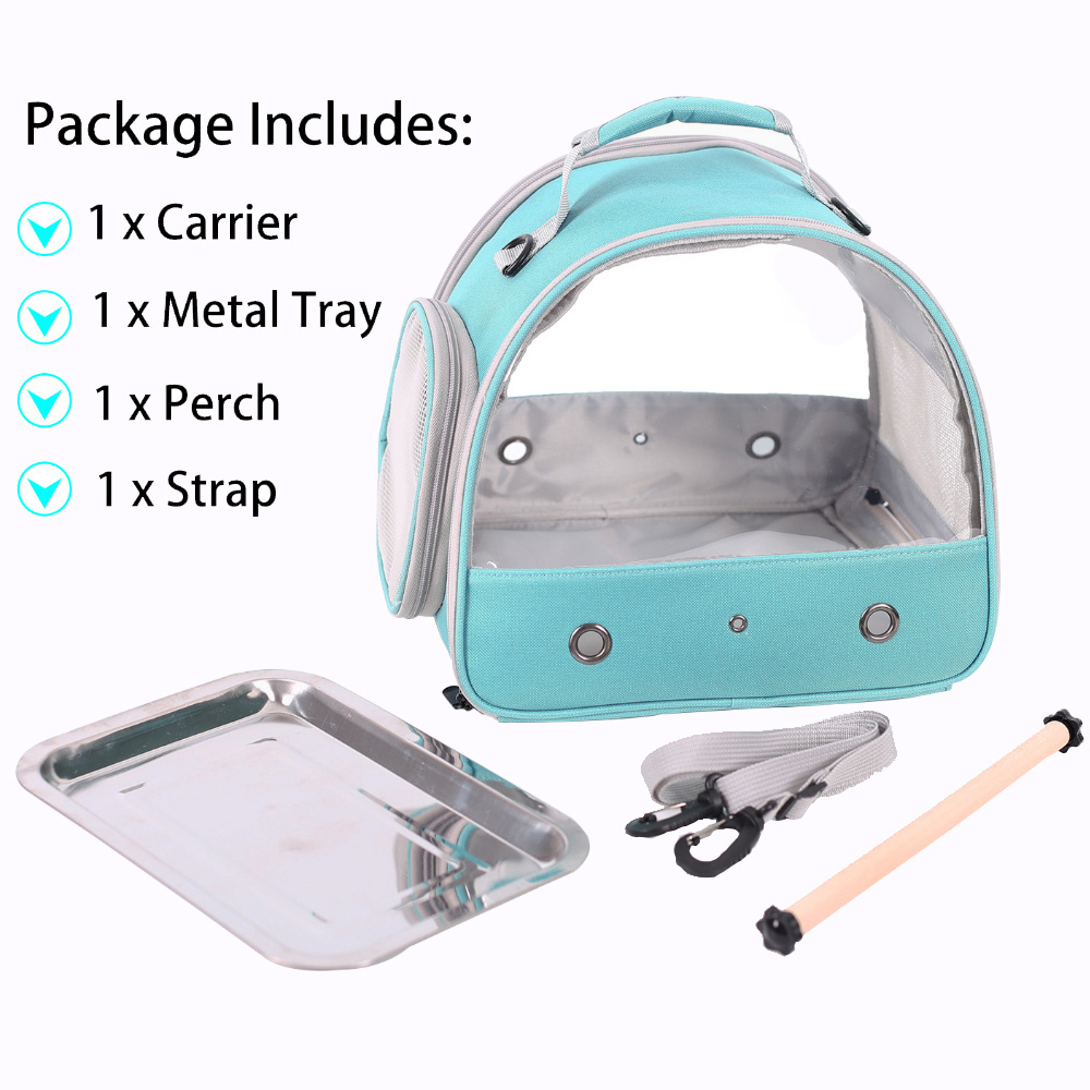 Factory Supplier Transparent Breathable Bird Big Space Travel Bag Parrot Carrier Backpacks Bird Carrier Bag with Stand