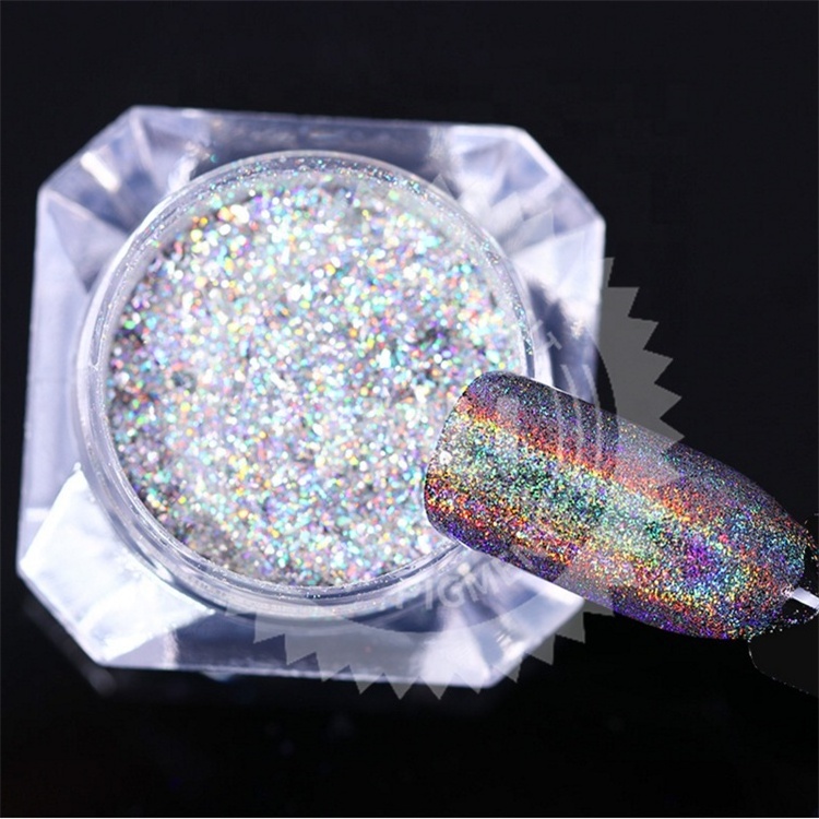 Laser Yucca Flakes for Nails Sequins Holographic Glitter Powder Galaxy Holo Nail Bling Rainbow Nail Art Paillettes SF2010