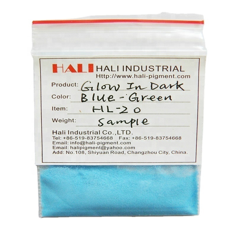 Hali glow in the dark pigment photoluminescent powder nail art acrylic powder item:HLD-20 glowing color: green