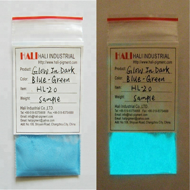 Hali glow in the dark pigment photoluminescent powder nail art acrylic powder item:HLD-20 glowing color: green