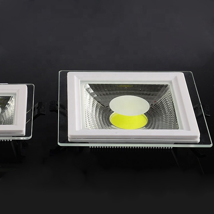 High Brightness 5W 10W 15W 25W Round Square COB Glass Led Ceiling Panel Down Light