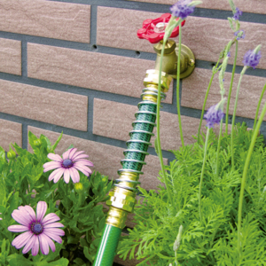 3/4" Brass Hose Protector with Coil Spring Faucet Extension and Leak-Proof Garden Hose Connector Prevents Kinking and Twisting