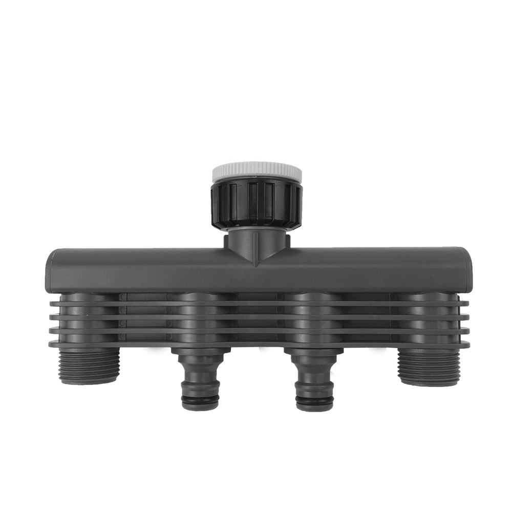 4 Way Splitter Manifold Tap Connector Garden Accessories Garden Water Connectors Individual Shut off Valves for Separate Control