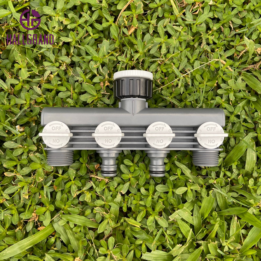 4 Way Splitter Manifold Tap Connector Garden Accessories Garden Water Connectors Individual Shut off Valves for Separate Control