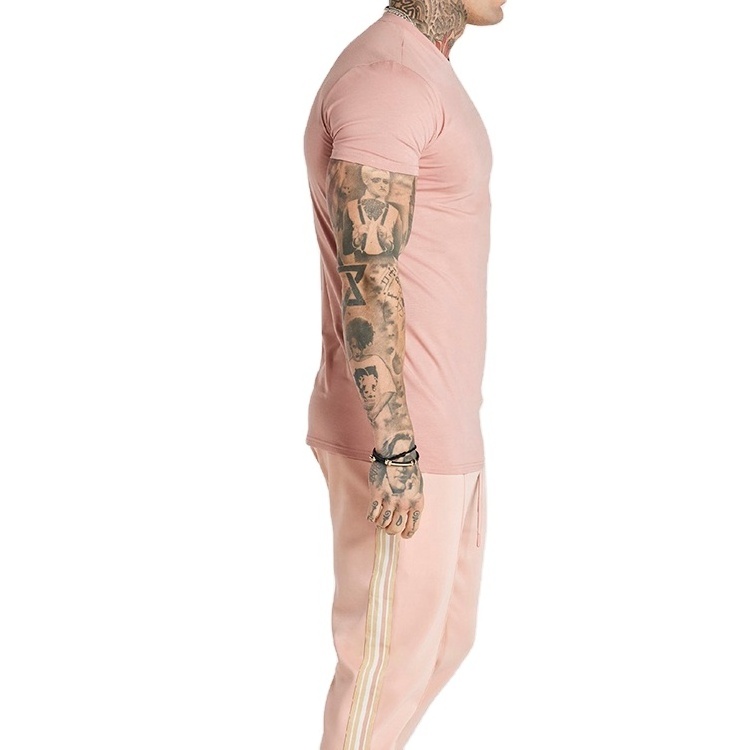 Bulk Slim fit plain pink hip hop t shirt for men best quality brand 95 cotton 5 spandex t shirts wholesale