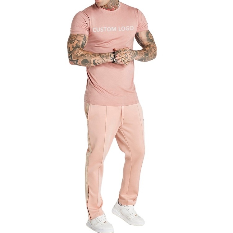 Bulk Slim fit plain pink hip hop t shirt for men best quality brand 95 cotton 5 spandex t shirts wholesale