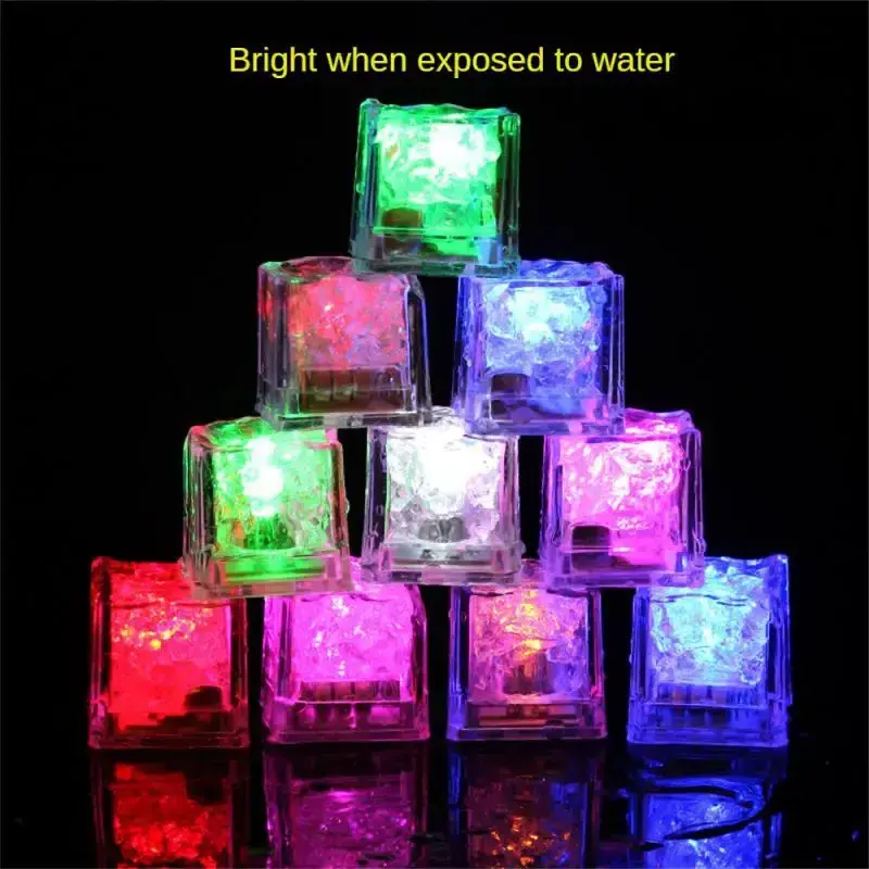 Waterproof LED Ice Cubes Multi Color Flashing Glow In The Dark Light Up For Bar Club Drinking Home Party Wine Decoration