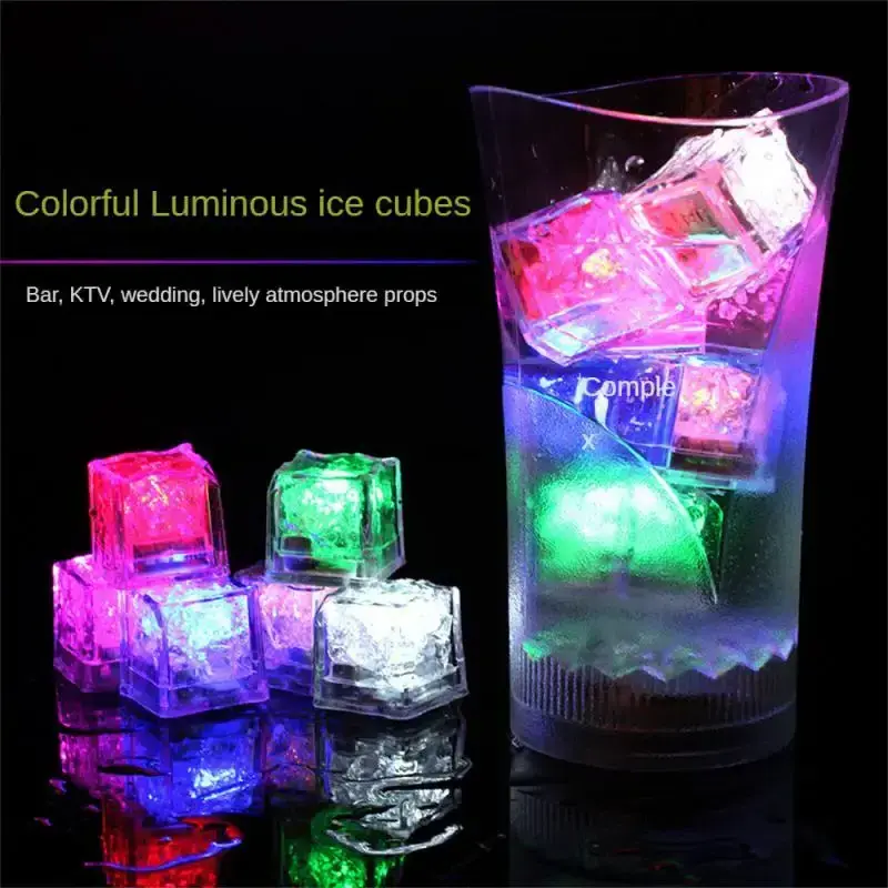 Waterproof LED Ice Cubes Multi Color Flashing Glow In The Dark Light Up For Bar Club Drinking Home Party Wine Decoration