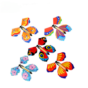 Flying in the Book Magic Butterfly Funny Toy for Child Surprising Magie Paper Band Force Flying Trick Birthday Wedding Card