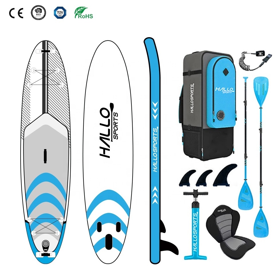 Hallosports 142 portable big swimming runwave paddle board with foot