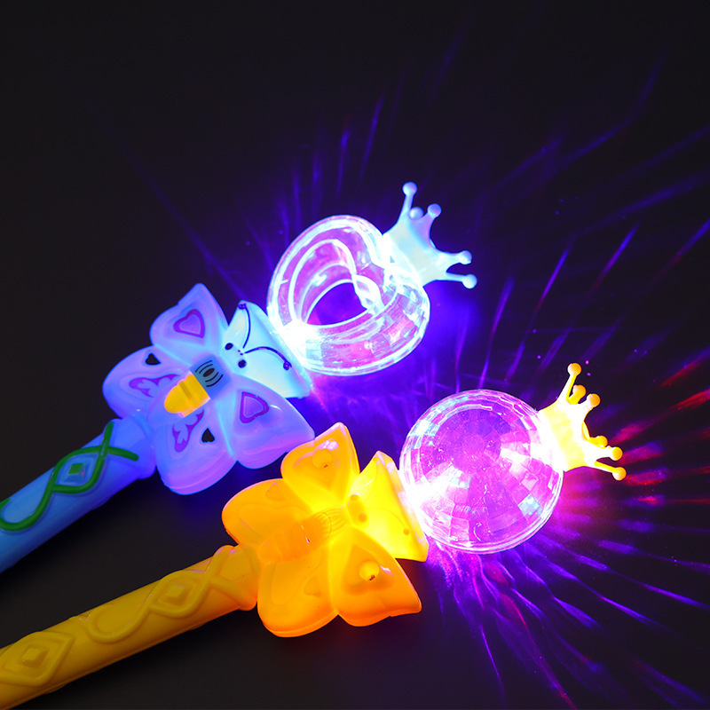 2024 New Arrival Children Light Up Magic Wand Princess Butterfly Led Flashing Luminous Magic Stick