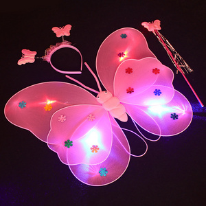 LED luminous double-deck butterfly wings  Butterfly Angel Wing Costume Set Stage Props luminous fairy wings