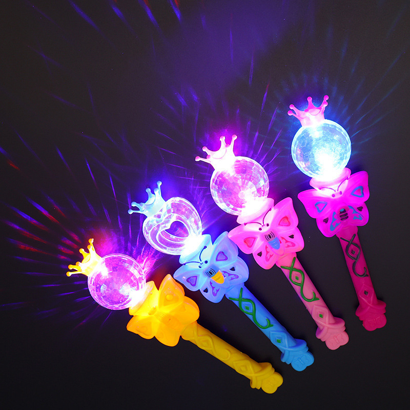 2024 New Arrival Children Light Up Magic Wand Princess Butterfly Led Flashing Luminous Magic Stick