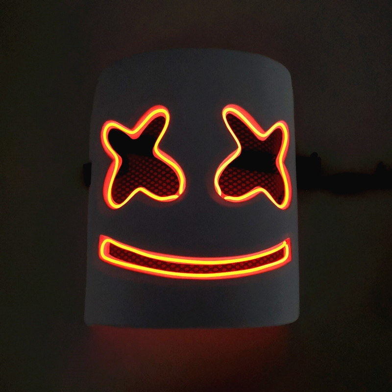 Hot Type Halloween Face Masks Cute Light Up Halloween Mask Marshmallow Festival Halloween Props Full Head Mask