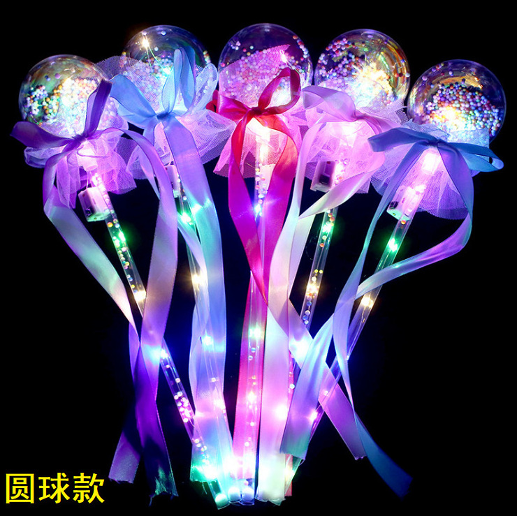 Light Up Bobo Handles Plastic Glowing Magic Wand Led Flashing Fairy Stick Toy