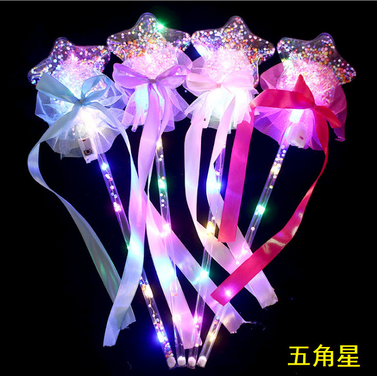 Light Up Bobo Handles Plastic Glowing Magic Wand Led Flashing Fairy Stick Toy