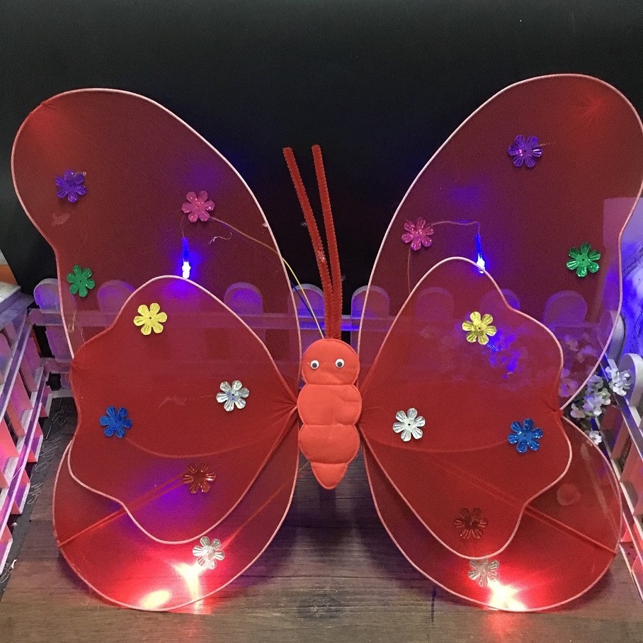 LED luminous double-deck butterfly wings  Butterfly Angel Wing Costume Set Stage Props luminous fairy wings