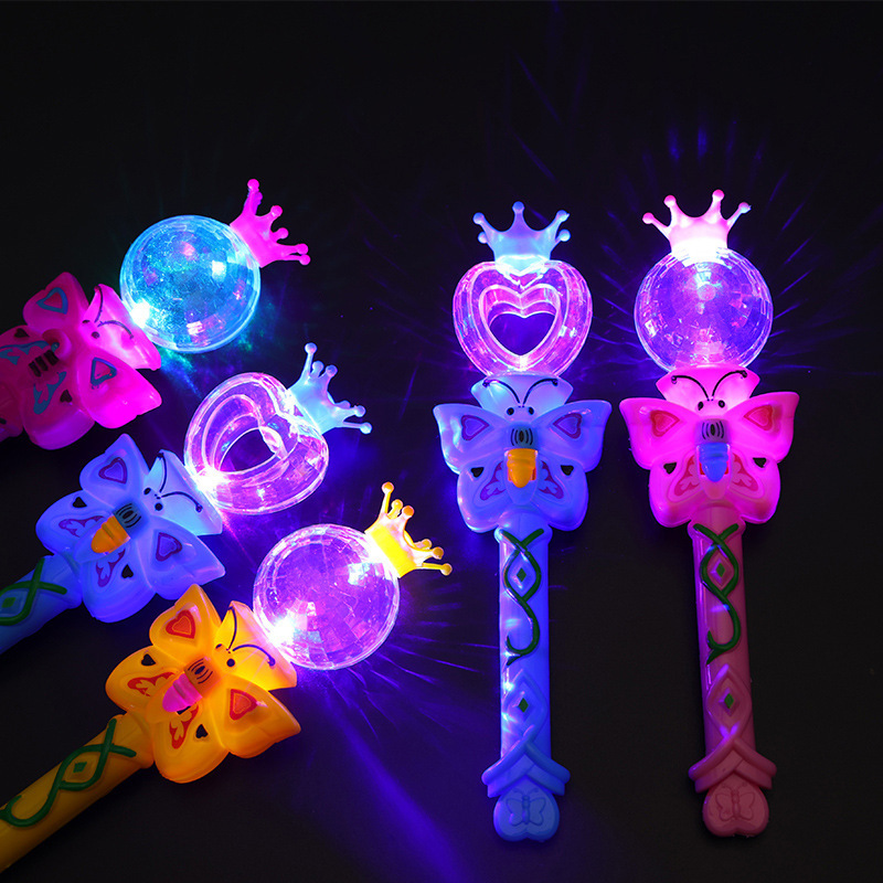 2024 New Arrival Children Light Up Magic Wand Princess Butterfly Led Flashing Luminous Magic Stick