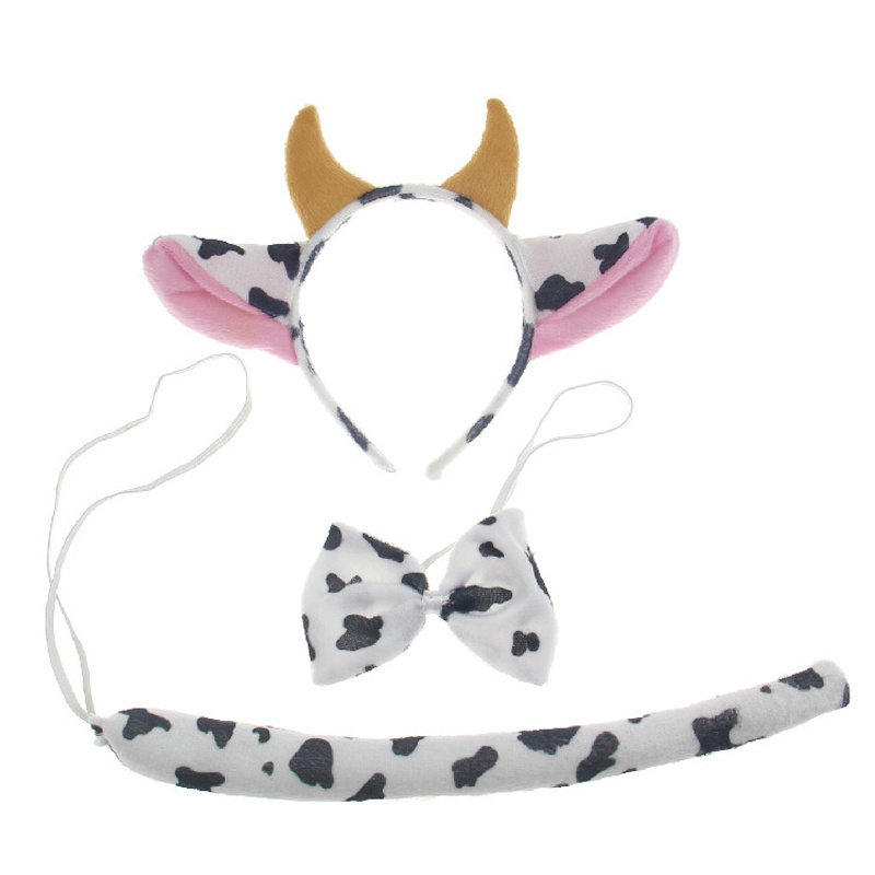 HAWIN Animal Headband Easter Party Supplies Children Cartoon Headband Dairy Cow Horn Headband