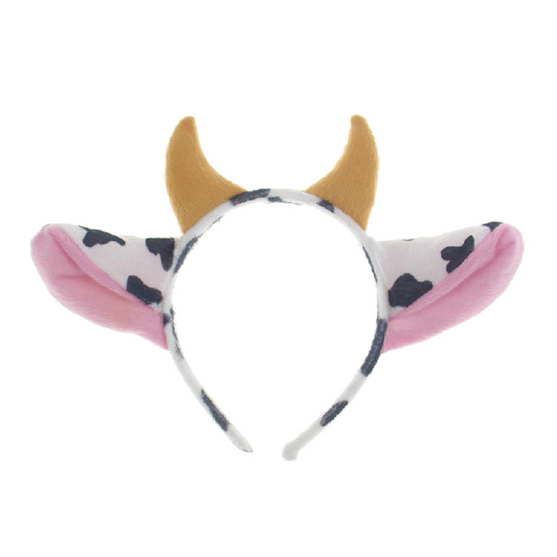 HAWIN Animal Headband Easter Party Supplies Children Cartoon Headband Dairy Cow Horn Headband